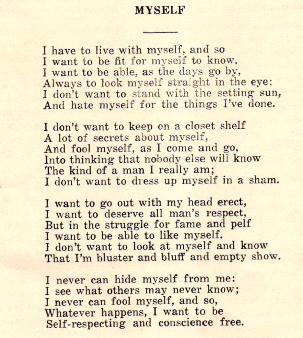 Myself poem by Edgar Guest