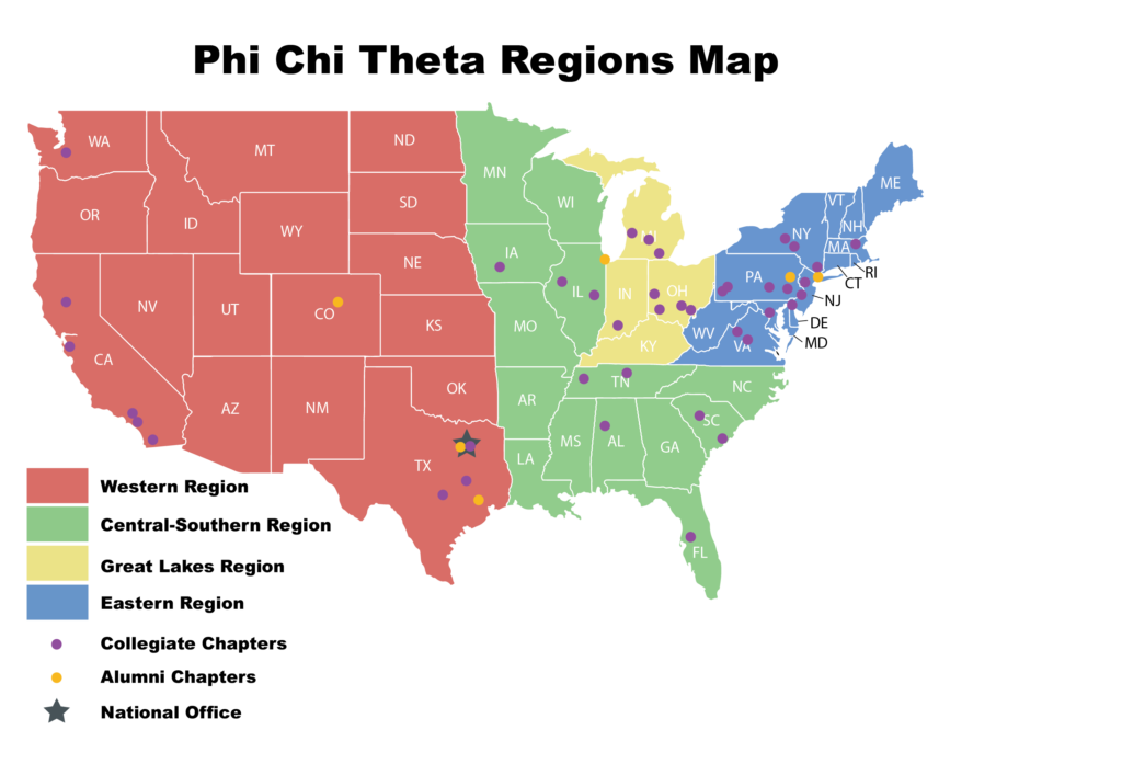 US Region map of PCT chapters